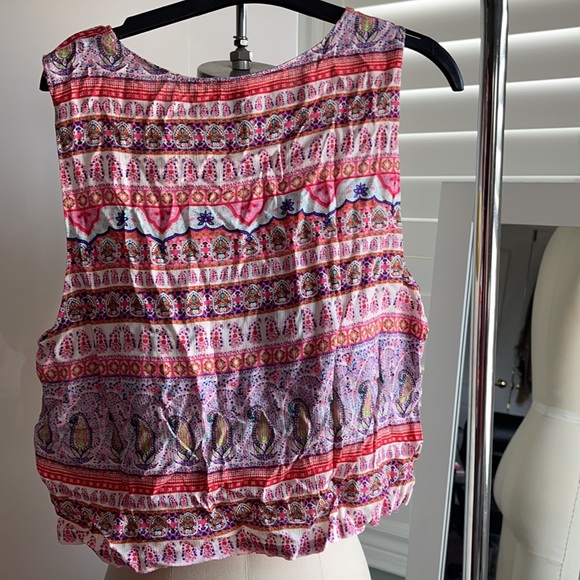 Forever 21 Pink Multicolour Crop Top size L - Picture 4 of 5